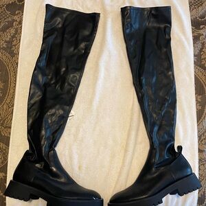 Zara over-the-knee flat boots Sz 42/ 11.5 womens Never Worn With Tags!